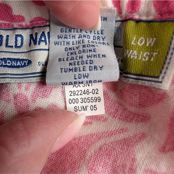 Y2K Low Waist Floral Print Tiered Peasant Prairie Skirt Crochet Lace Trim Pink 6 - Picture 5 of 5